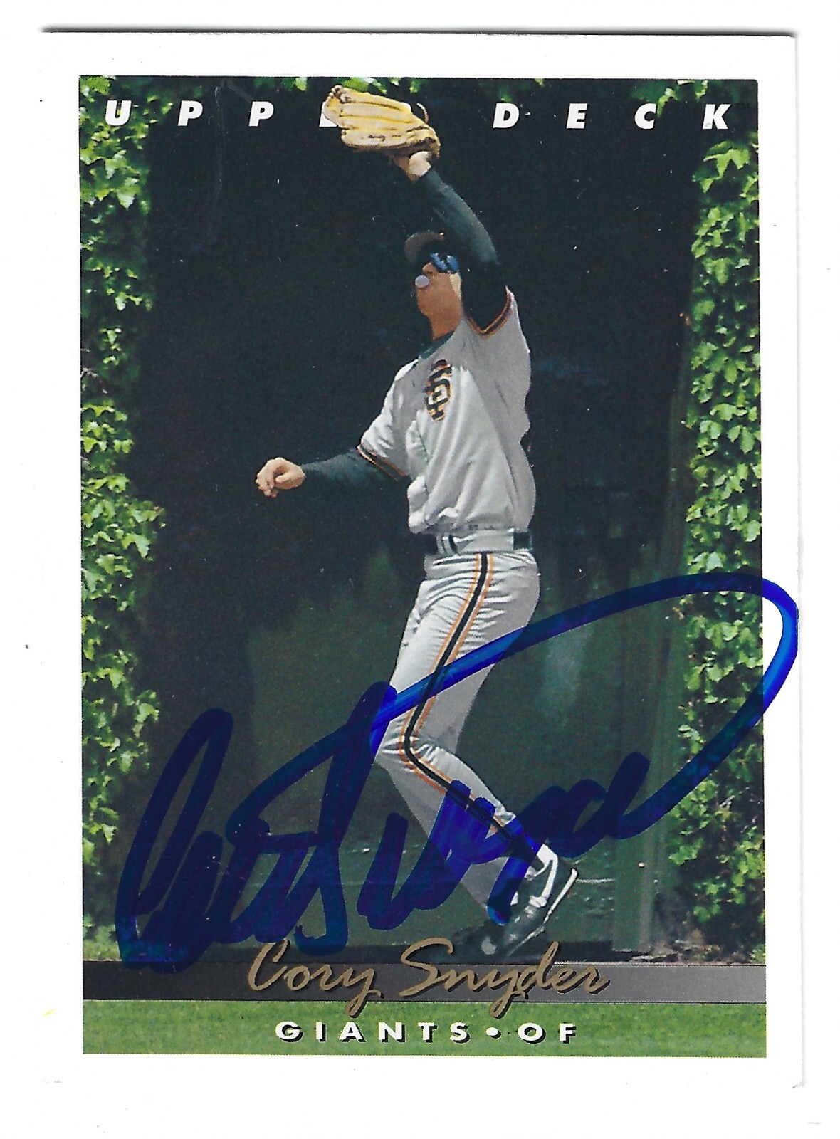 CORY SNYDER SAN FRANCISCO GIANTS SIGNED CARD DODGERS INDIANS BLUE JAYS WHITE SOX