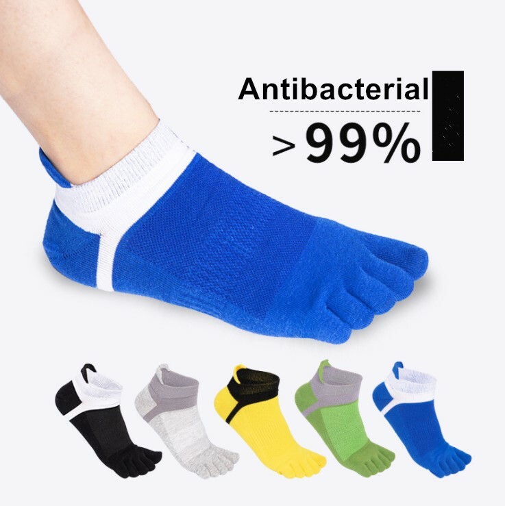 6Pack Men Cotton Toe Socks Five Finger Solid Sport Ankle Breathe Low Cut Classic