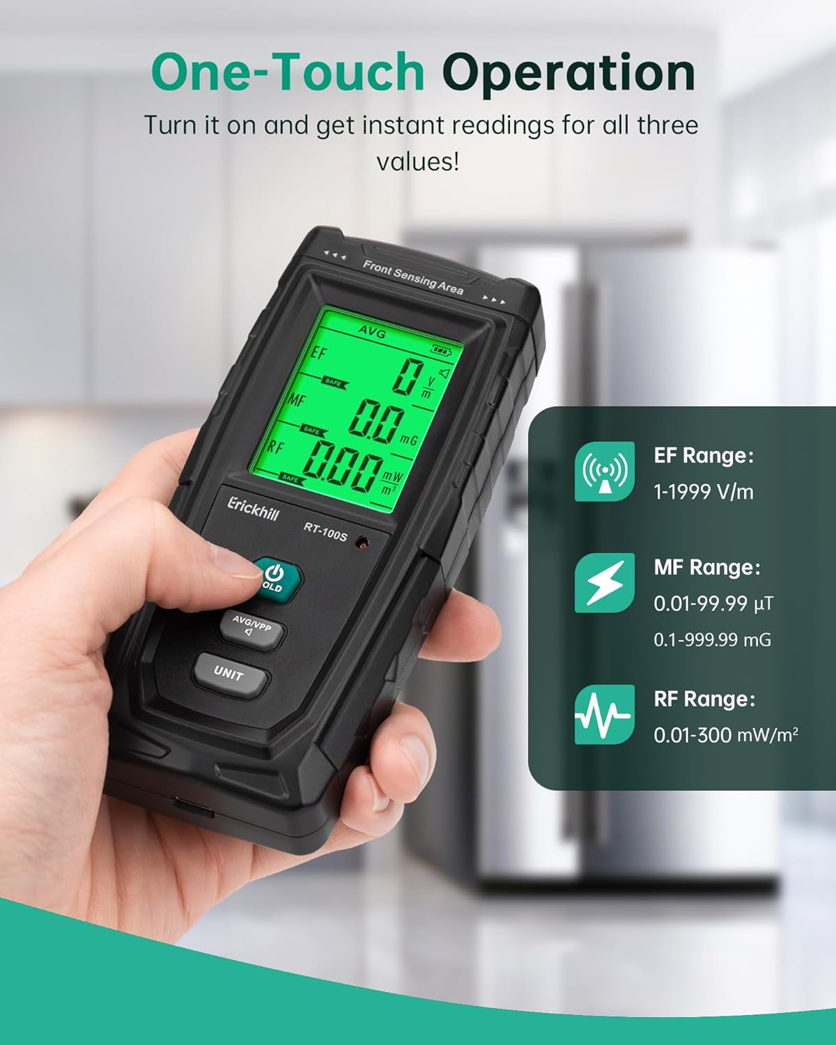 3 in 1 EMF Detector, Electromagnetic Field Radiation Detector for EF, RF, MF,...