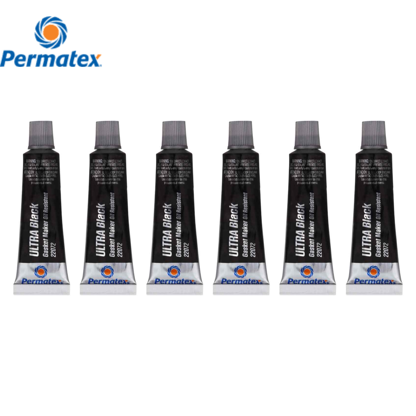 NEW Pack of 6 Permatex 22072 Ultra Black RTV Silicone Gasket Maker 5oz.