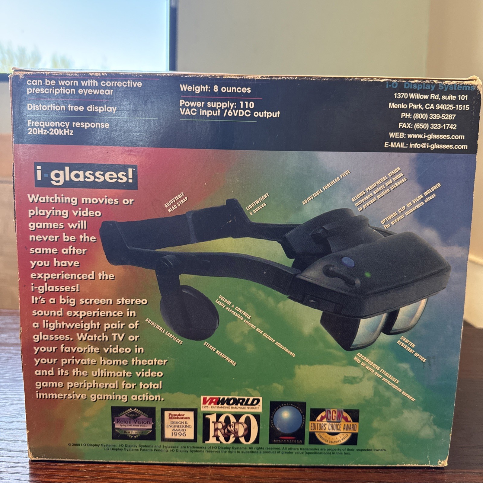 Virtual IO i-Glasses Headset Virtual Display Systems Kit Open Box Vintage 2000