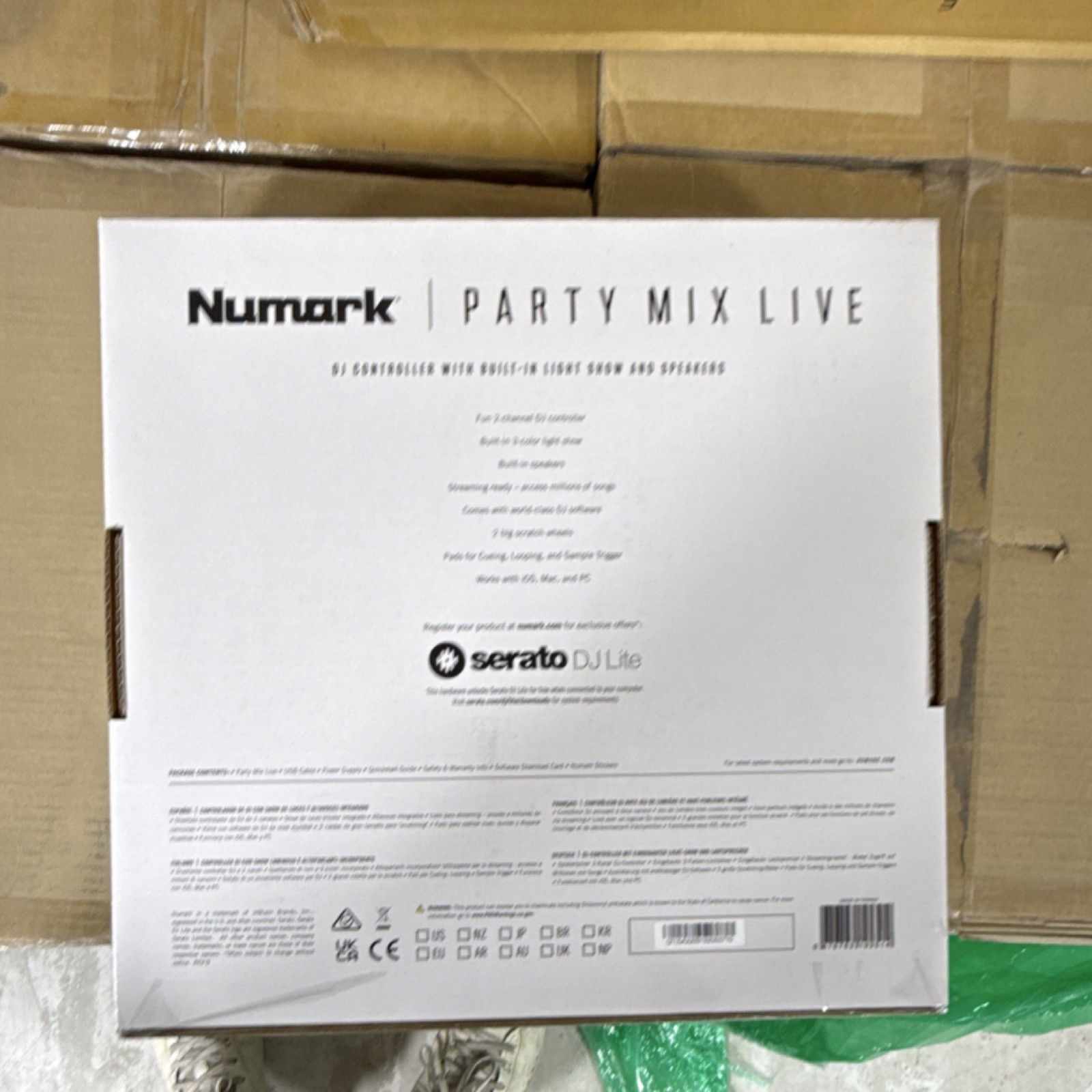 Numark Party Mix Live Double Deck Controller Built-in Speakers Light Show USB