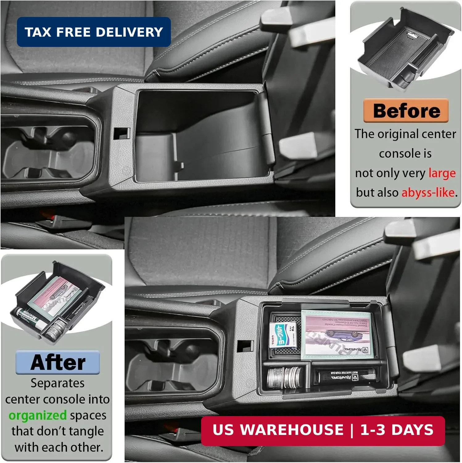 Center Console Organizer Tray Compatible with Jeep Compass 2022 2023 202