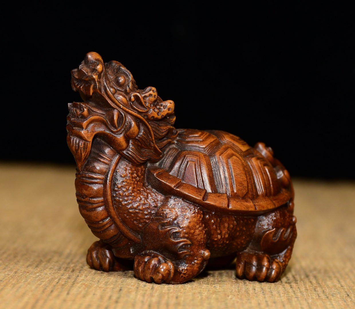 Collected Small Leaf Boxwood Dragon Turtle Ornament