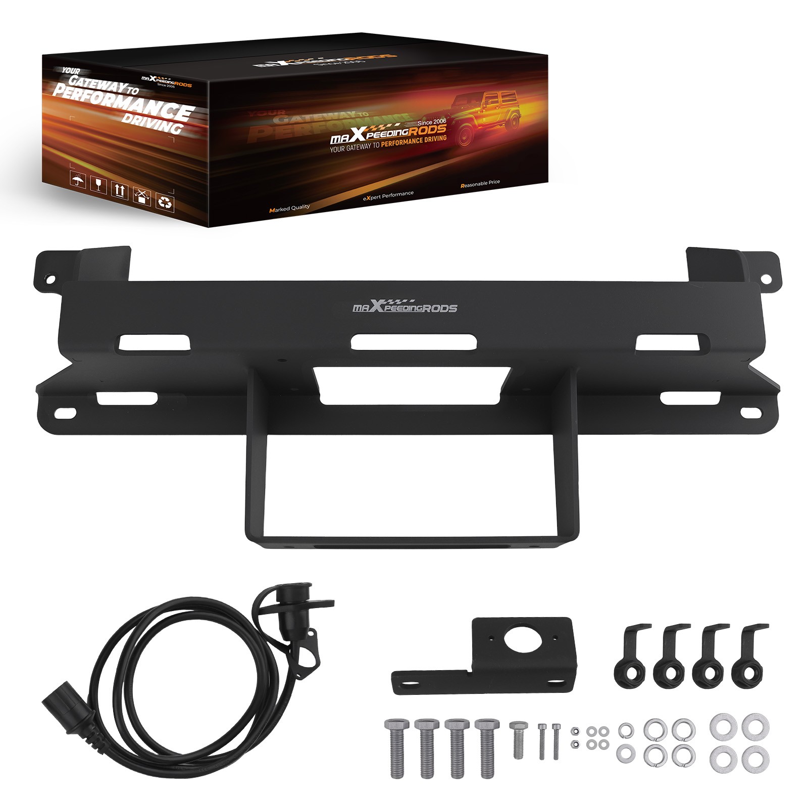 Black Front Winch Bracket for GMC Sierra 1500 Silverado 99-07 2WD/4WD