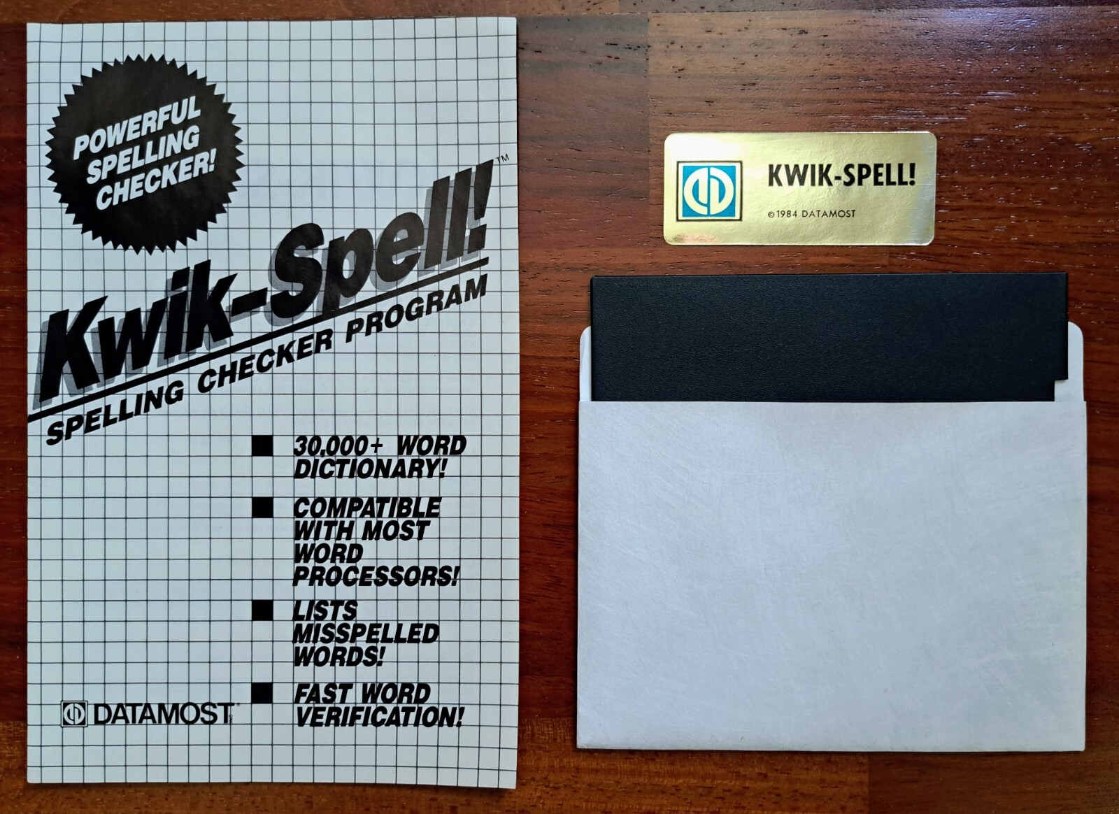 Kwik-Spell!, Datamost, Commodore, 1985, Diskette, Vintage Spell Check Software