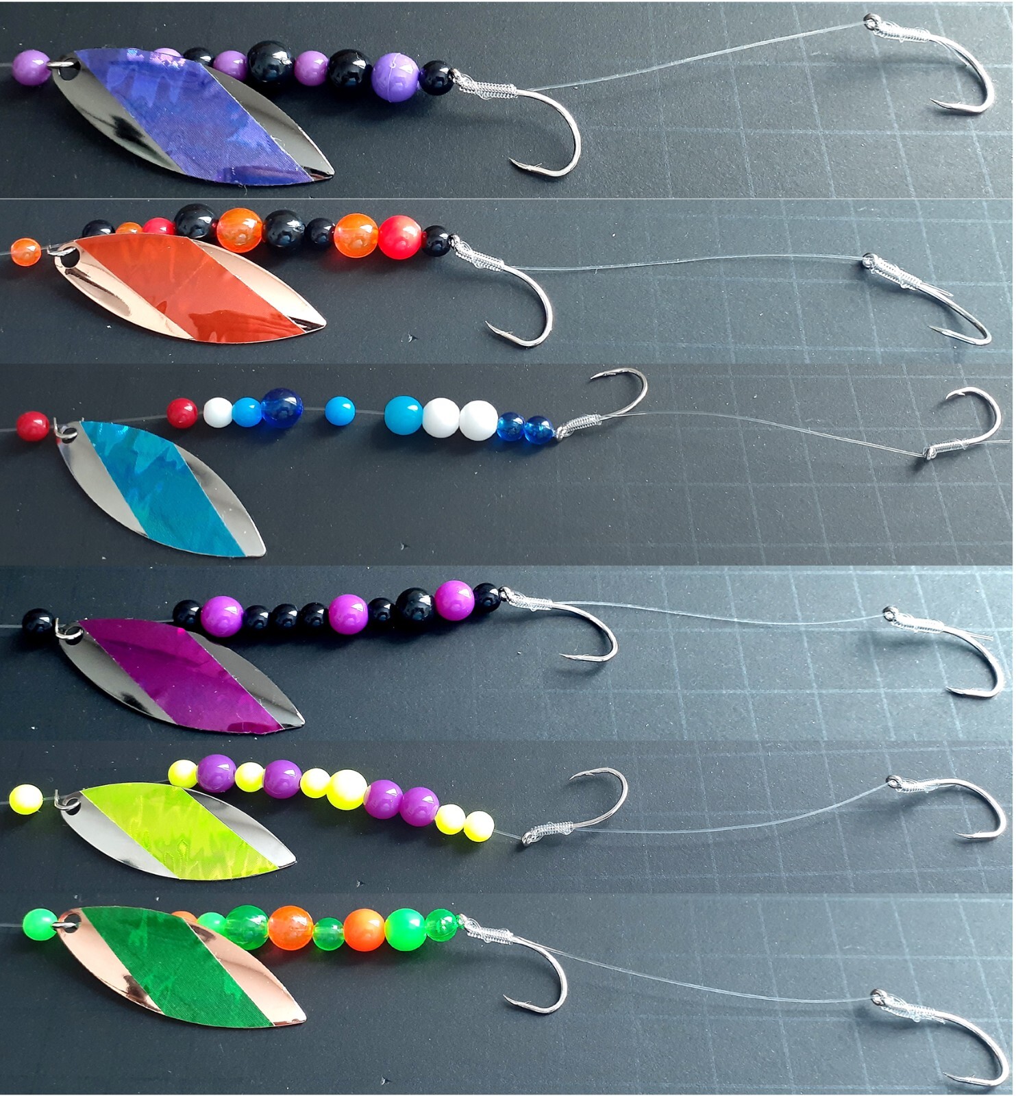 Lake Erie Walleye Candy #4 Willowleaf Worm Harness Nickel, Copper, Black Nickel