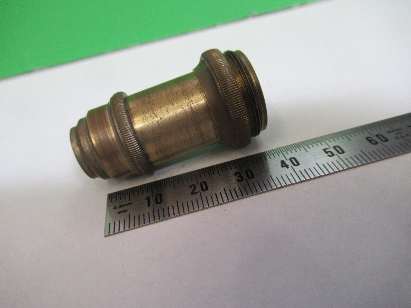 ANTIQUE BRASS ERNST LEITZ "7" OBJECTIVE MICROSCOPE AS PICTURED #H3-A-46