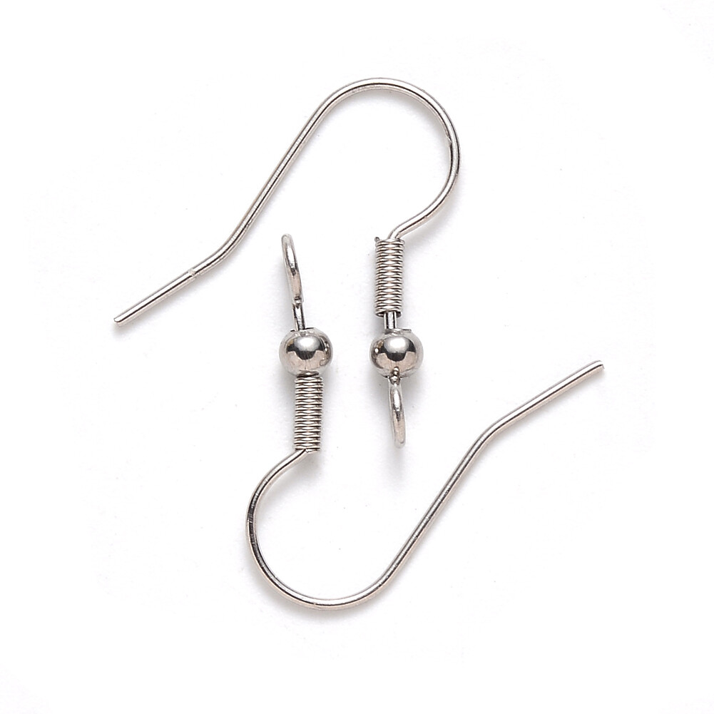 200Pcs 304 Stainless Steel Earring Hooks Ear Wire Jewelry Making Finding 20x18mm