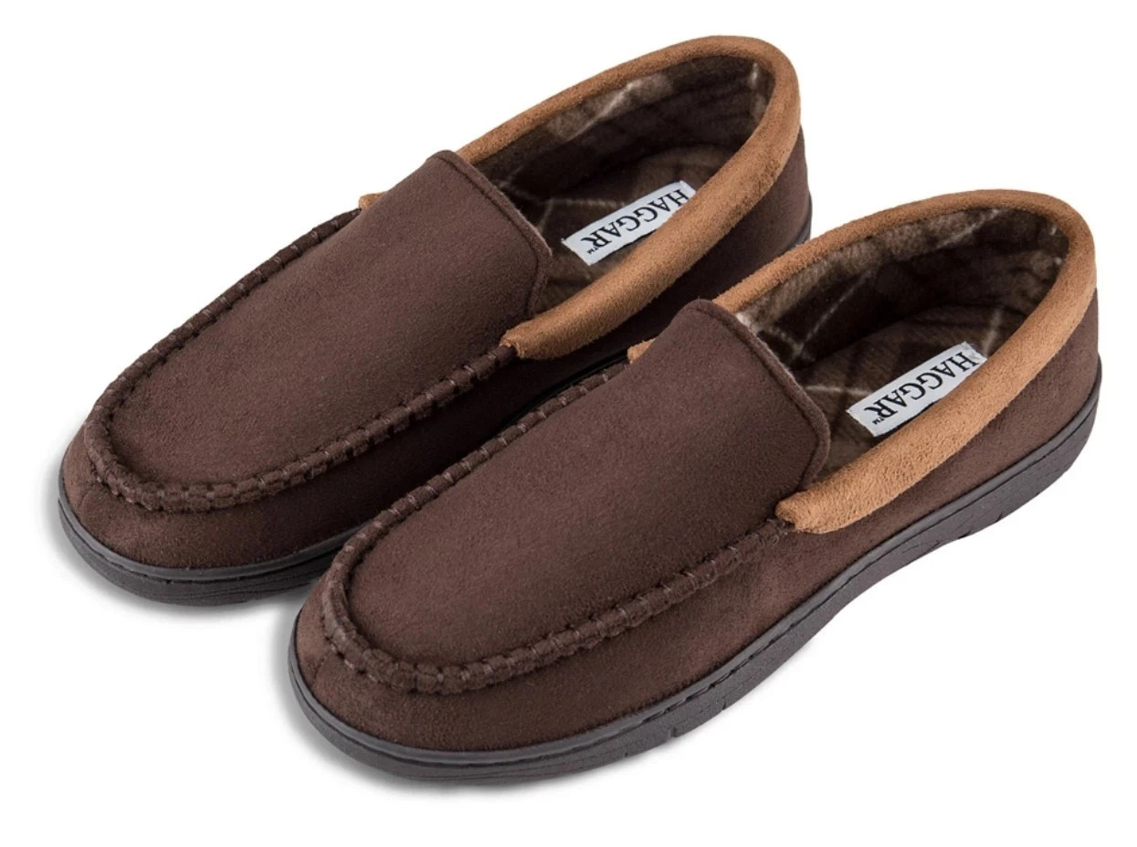 New Haggar Venetian Microsuede Fleece Indoor /Outdoor Moccasin XXL 13-14