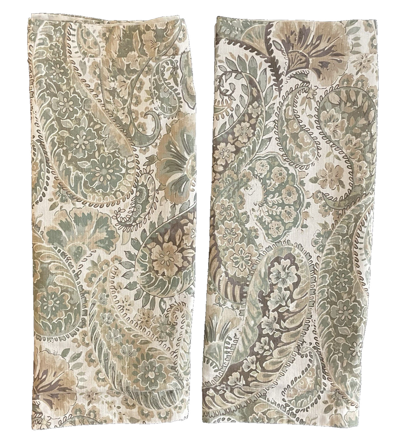 Pair Harbor House King Paisley Floral Pillow Sham Green Natural Modern Farmhouse