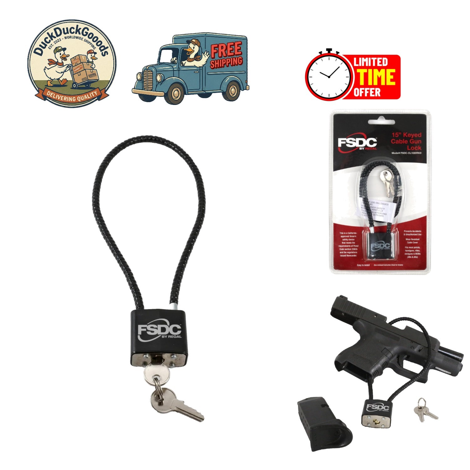 15 Inch Firearm Safety Lock - Approved, Durable, and Ideal for Home Security