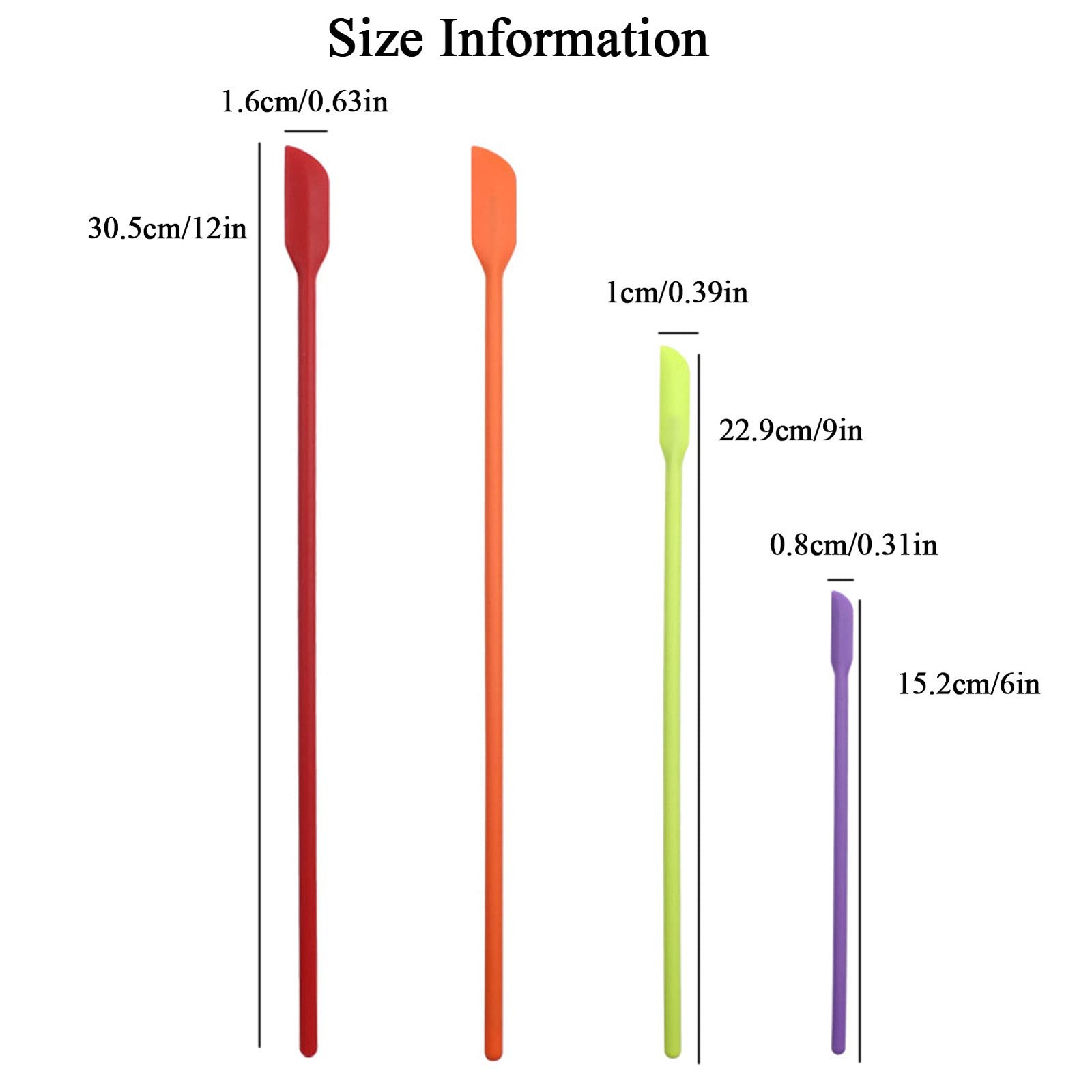 Silicone Spatula Set 4pcs Mini Flexible Scraper Tools for Jar Kitchen Makeu