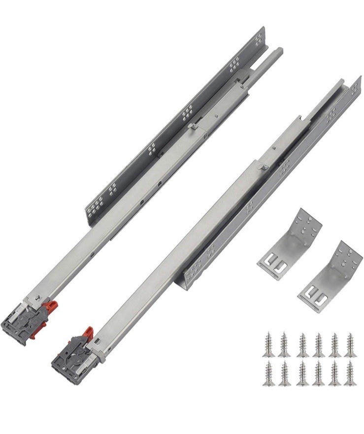 OCG Soft Close Undermount Drawer Slides 21 inch 1 Pair Full Extension Concealed