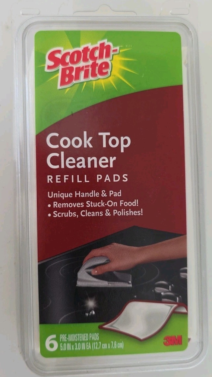 Scotch Brite Cook Top Cleaner Refill Pads 6 NEW