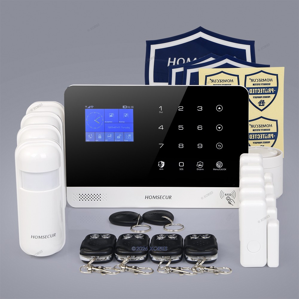 HOMSECUR Wireless WIFI 4G RFID Burglar Intruder Alarm System+PIR+5*Door Sensor