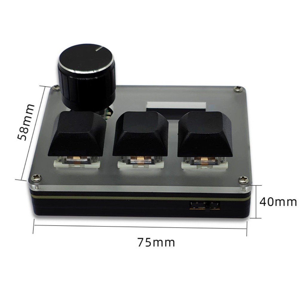 Compact 3-Key LCD For gaming Keyboard for Gamers and Remote Office Workers