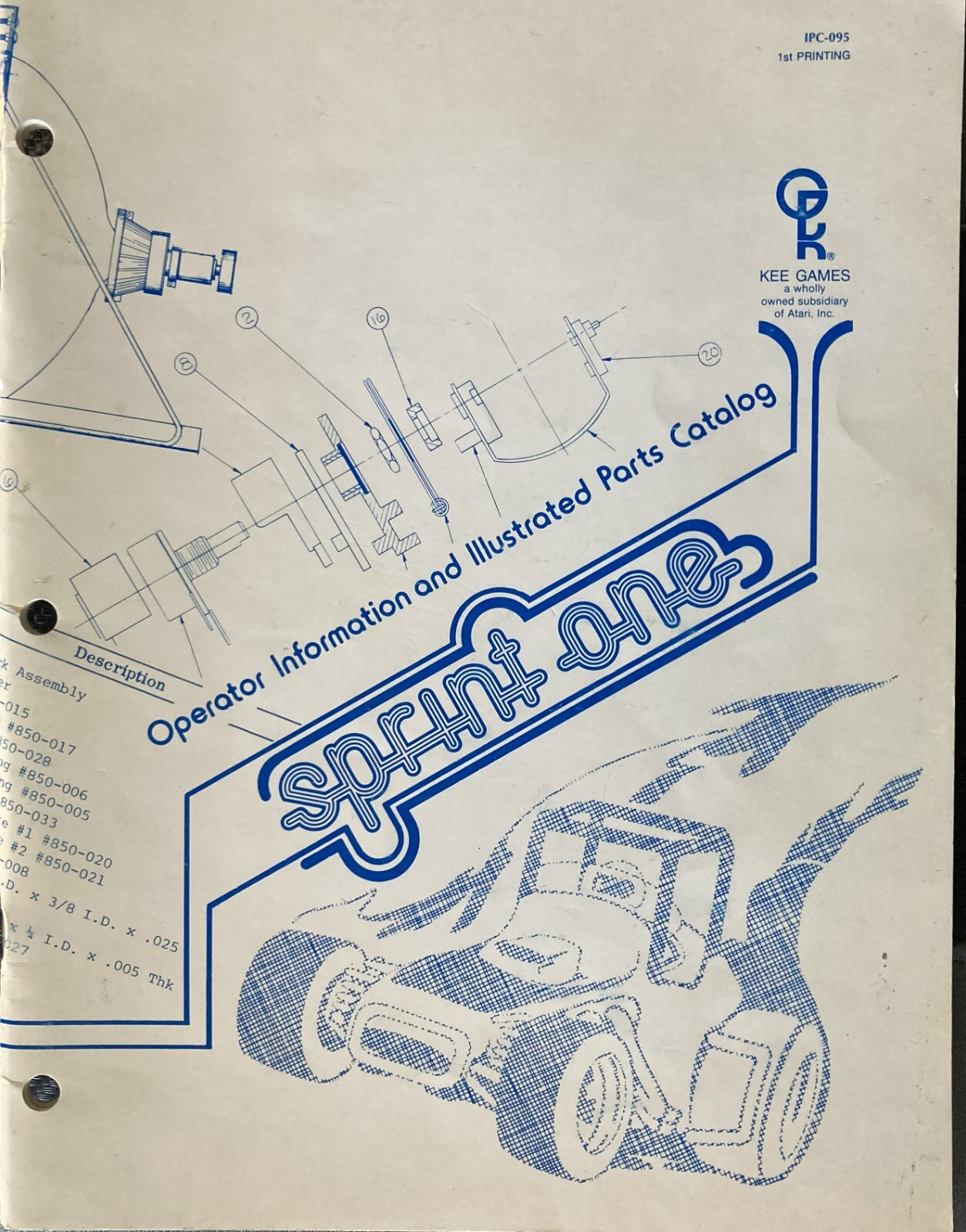 Atari Sprint One Arcade Game Manual