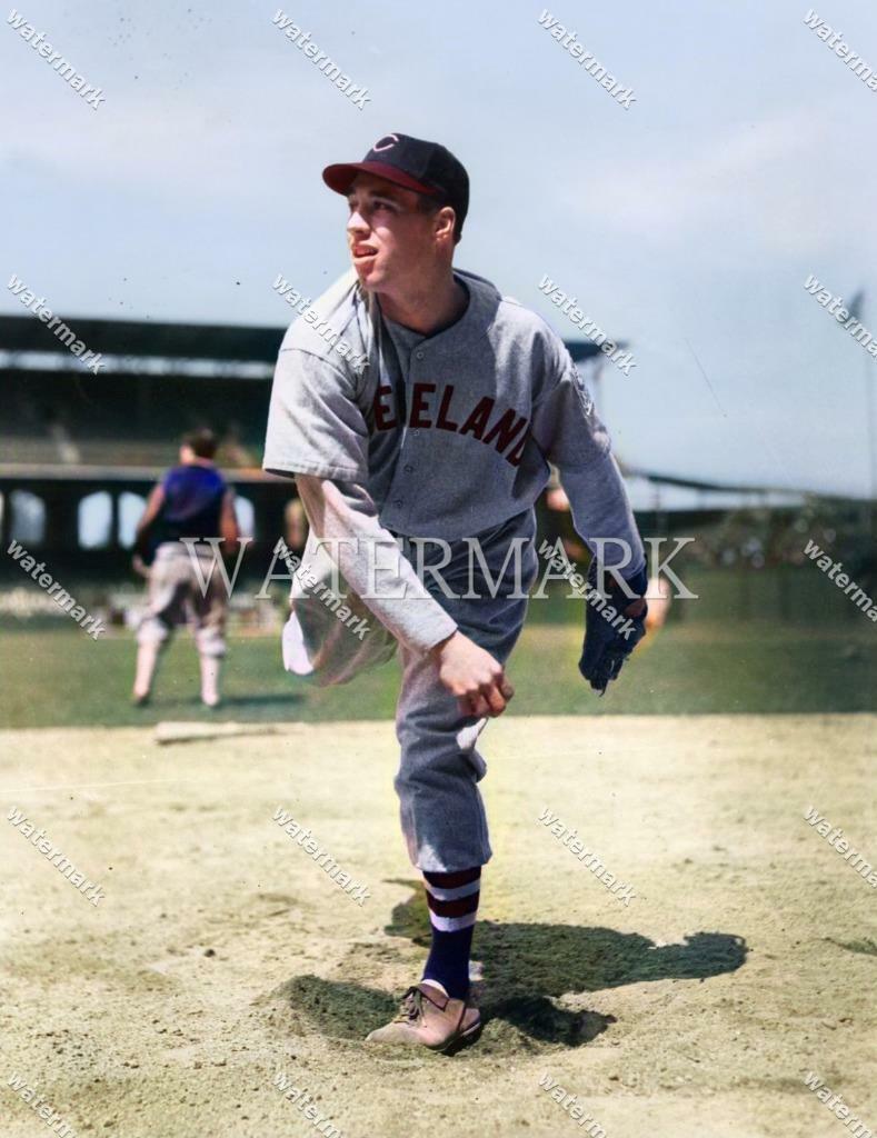 GG56 Bob Feller Cleveland Indians Baseball 8x10 11x14 16x20 Colorized Photo