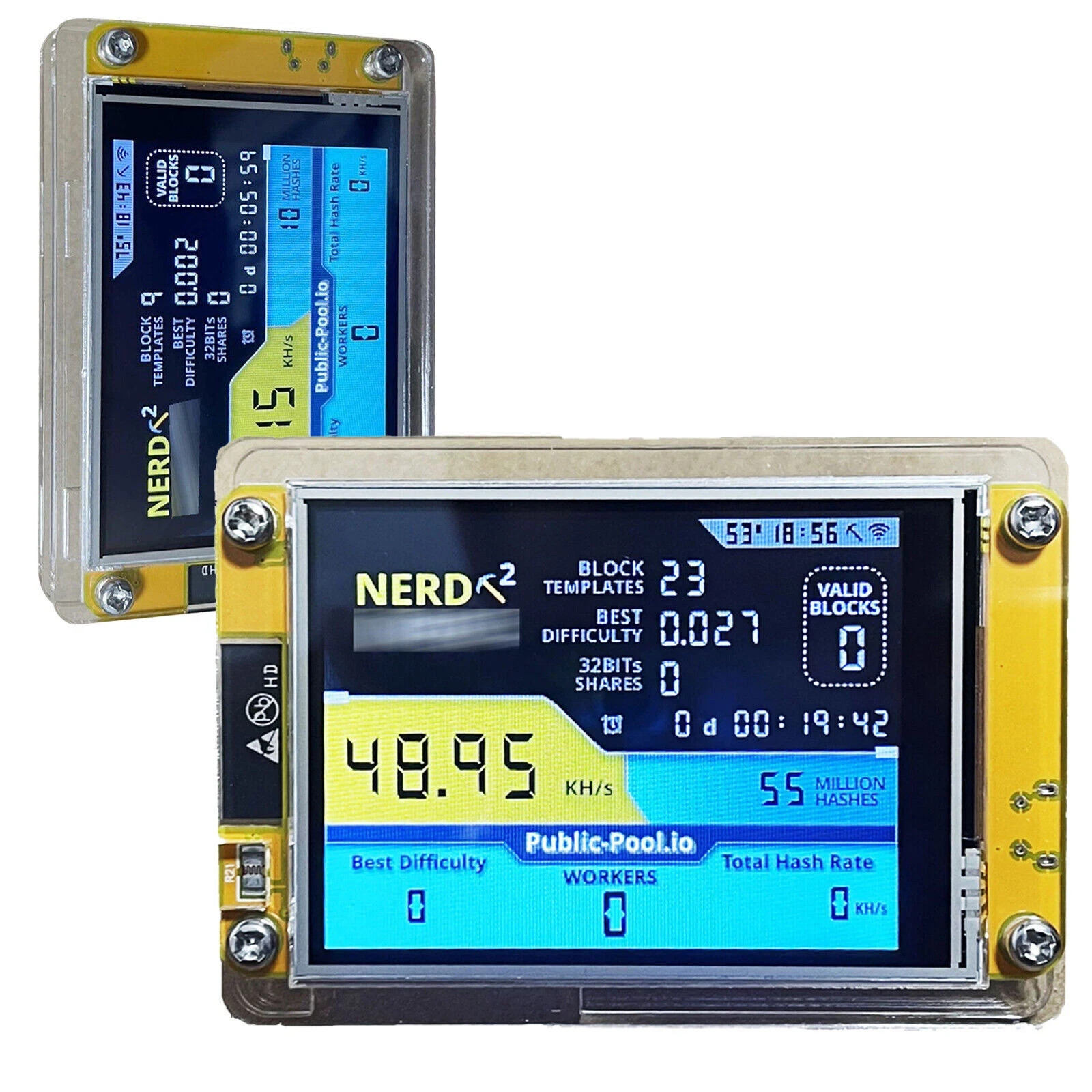 NerdMiner V2 2.8 inch 55K Hashrate Solo Mode Lottery Machine Nerd BTC Miner