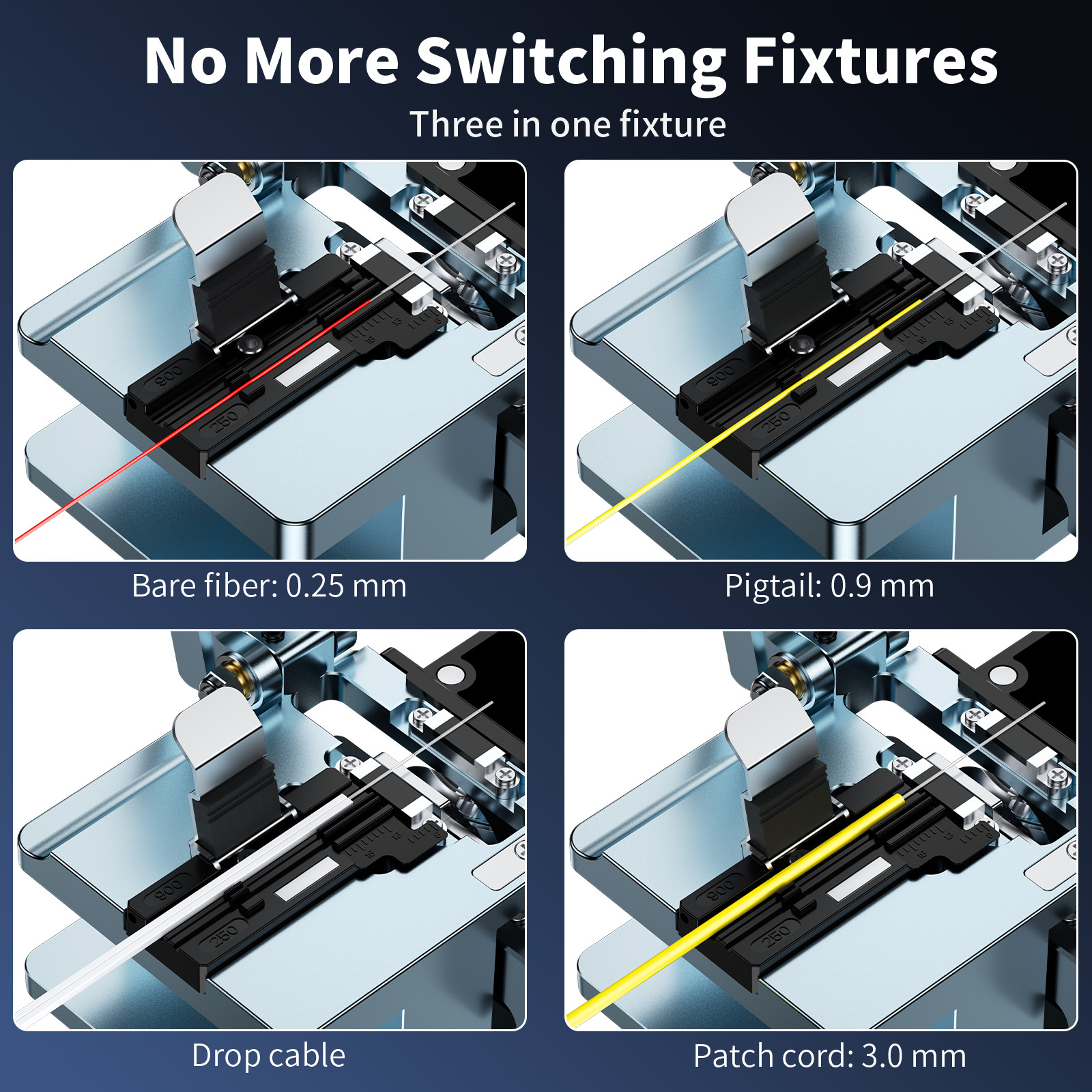 Professional FTTH Fiber Cutter with 16-Step Blade & Auto Return
