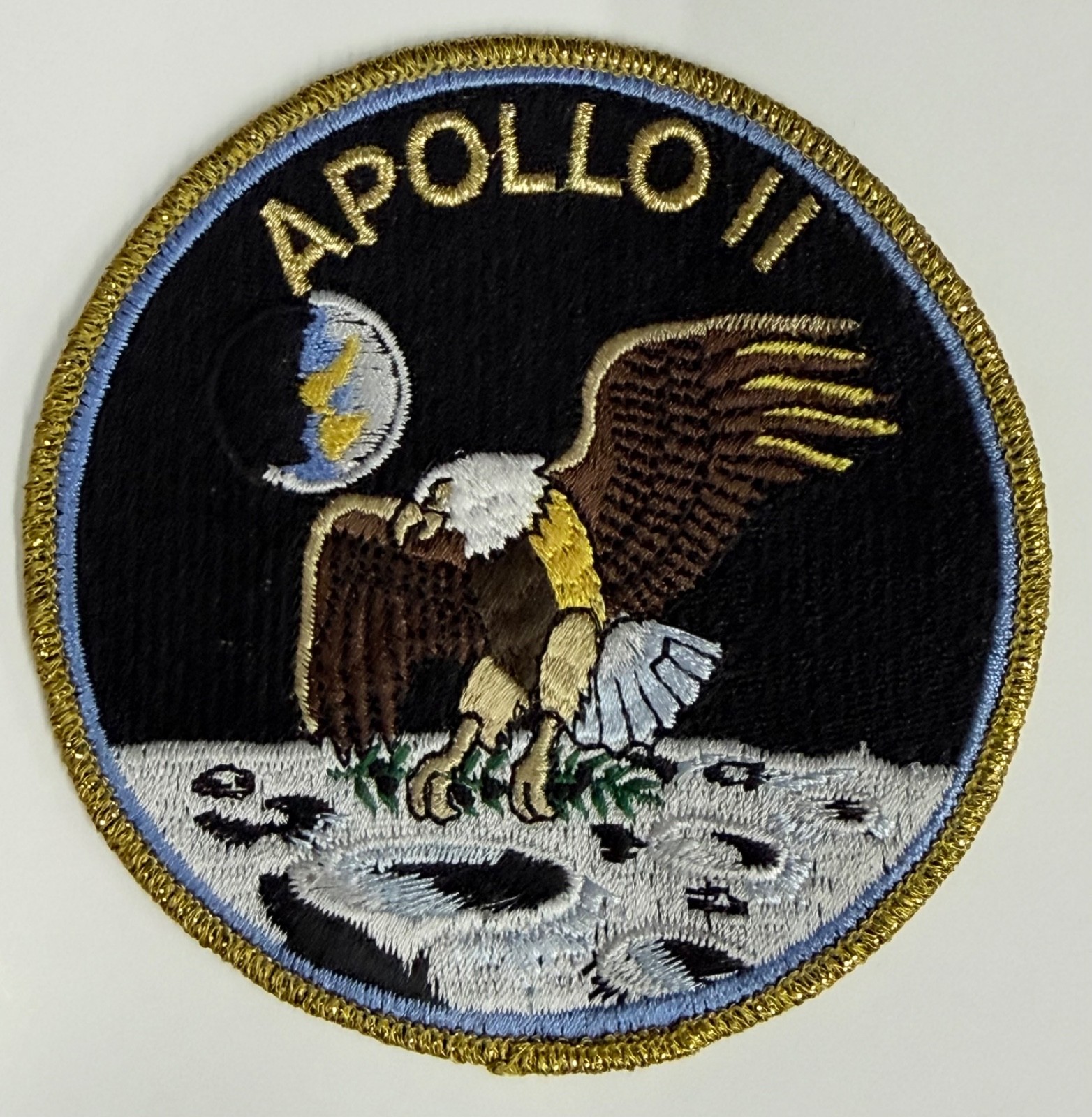 Vintage NASA Apollo 11 Patch 4" Embroidered Willabee & Ward AB Emblem Moon Eagle