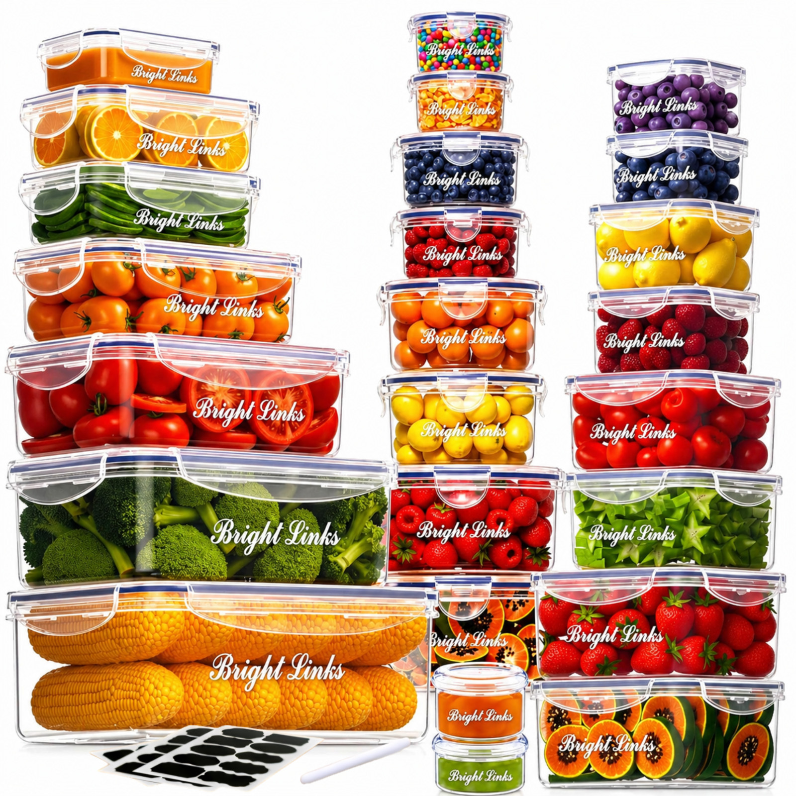 Airtight Food Storage Boxes &Containers with Lids BPA-Free Meal Prep 50 Pack Set