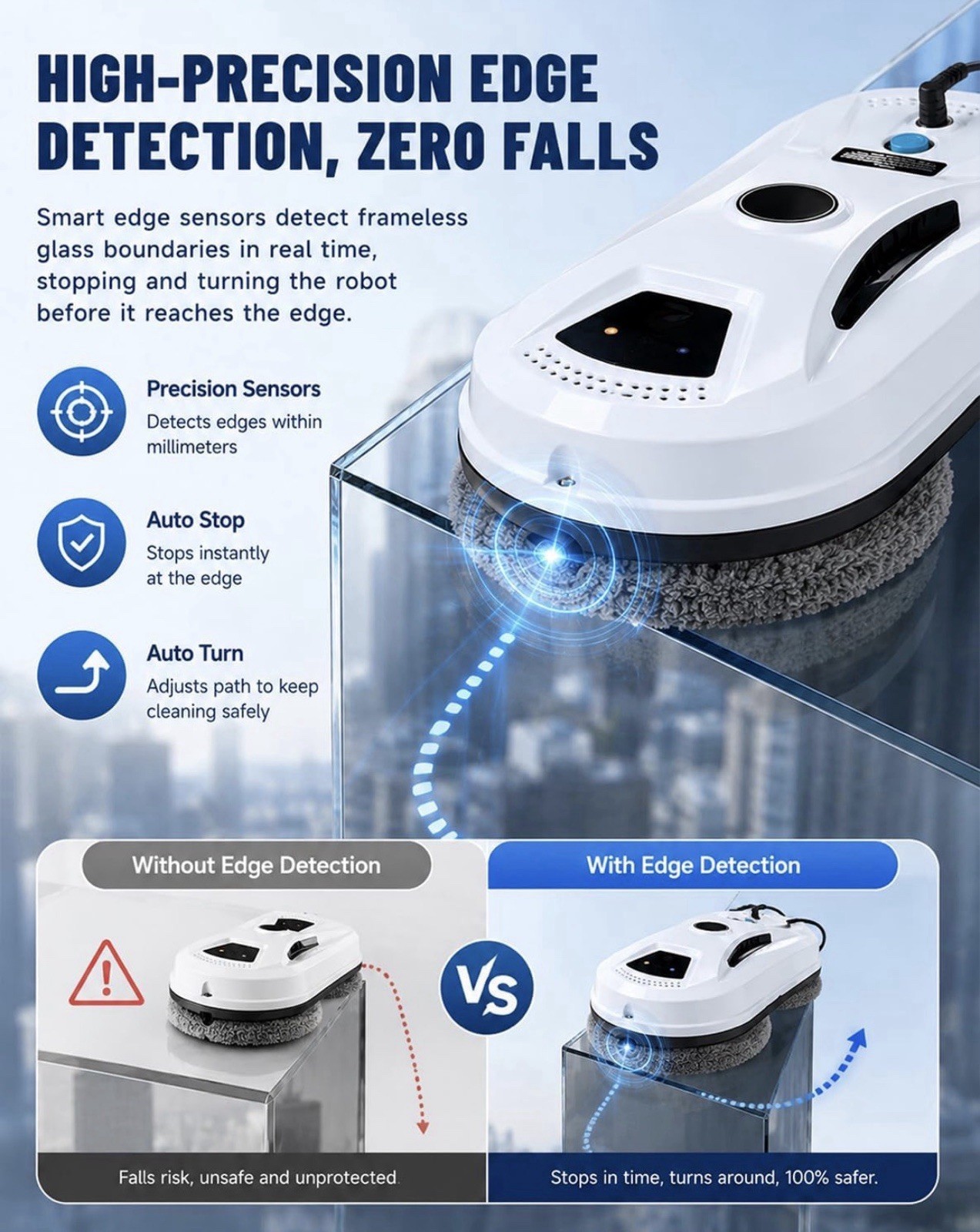 Automatic Window Cleaning Robot Smart Glass Cleaner with Remote Control
