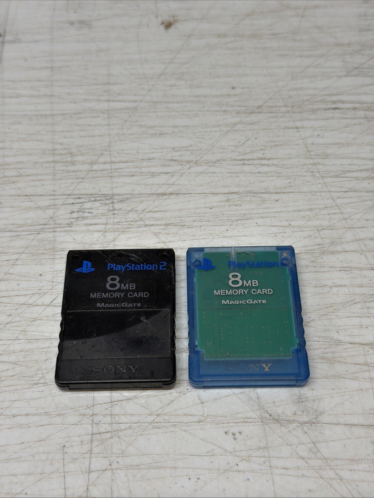 Sony OEM Black And Transparent Blue PS2 8MB Magic Gate Memory Cards SCPH-10020