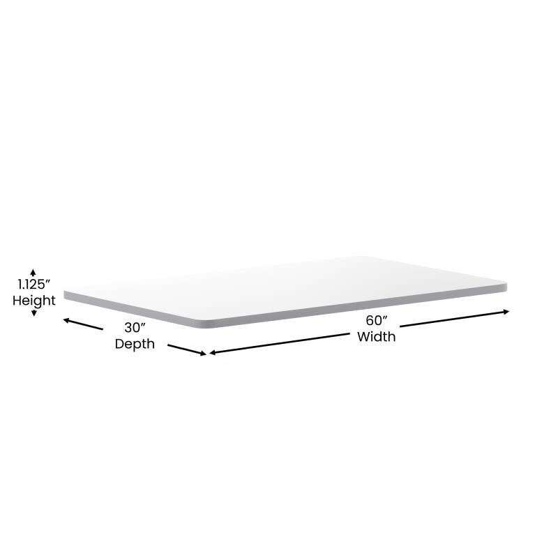 30" x 60" Rectangular Rest. Table Top with White or Gray Reversible Laminate Top