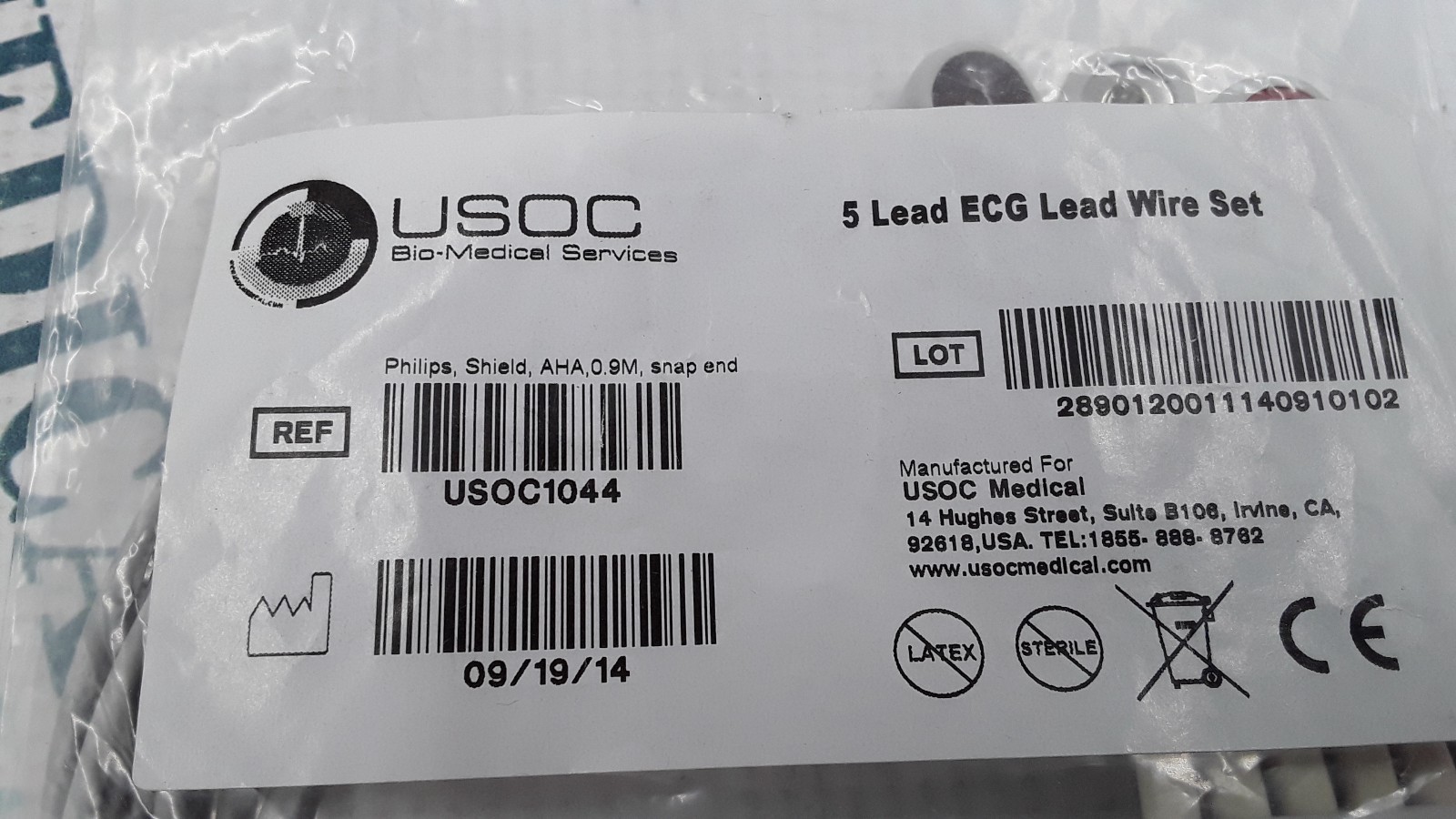 USOC 5 Lead ECG Lead Wire Set REF USOC1044