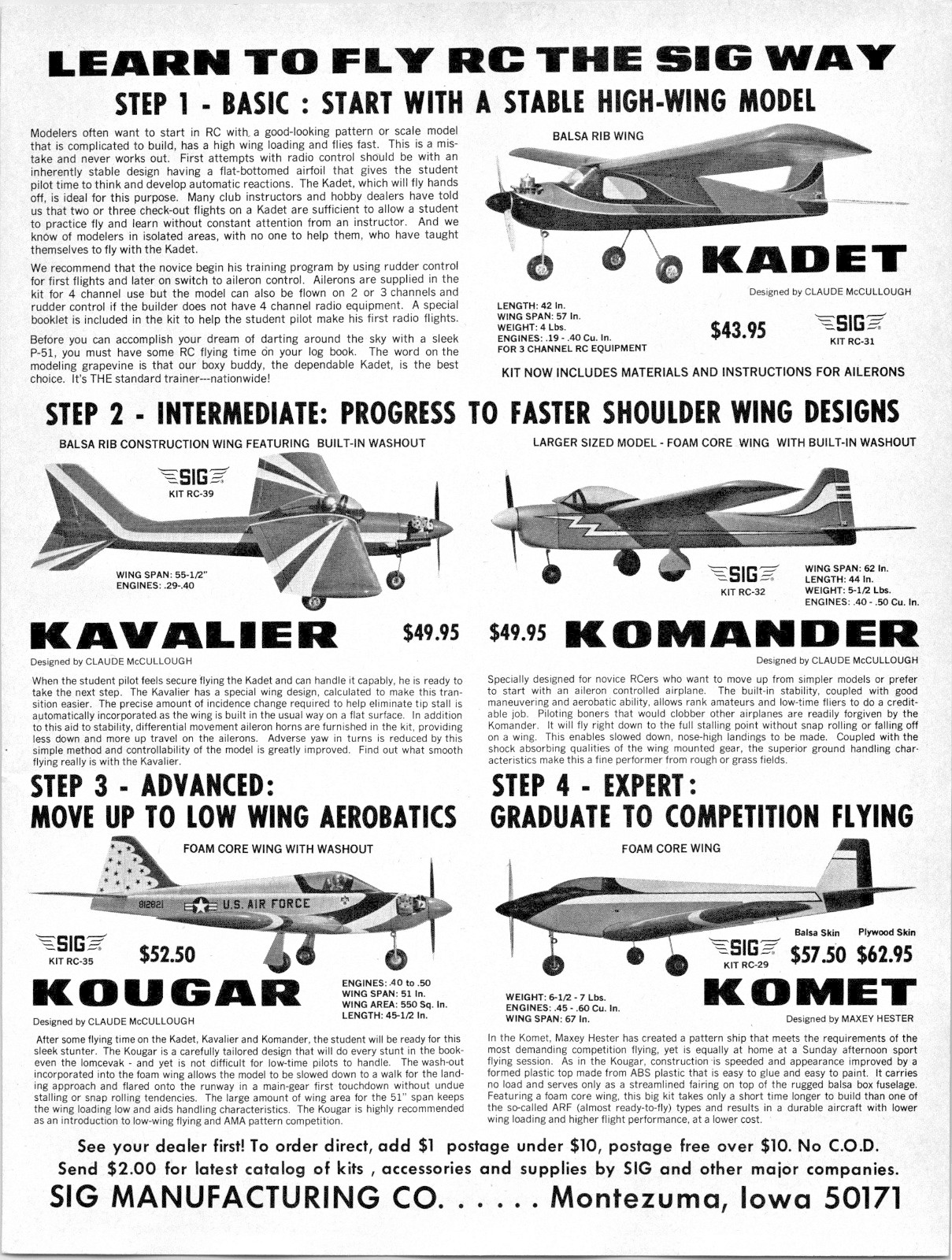 Kadet Kavalier Kougar SIG RC Plane Ephemera Wall Art Decor Komet Kommander