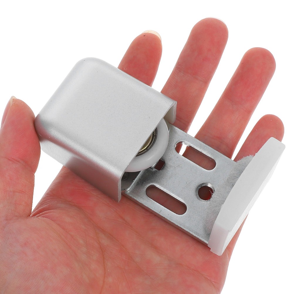 Sliding Glass Door Guide 2Pcs Automatic Door Bottom Guide Silver Iron