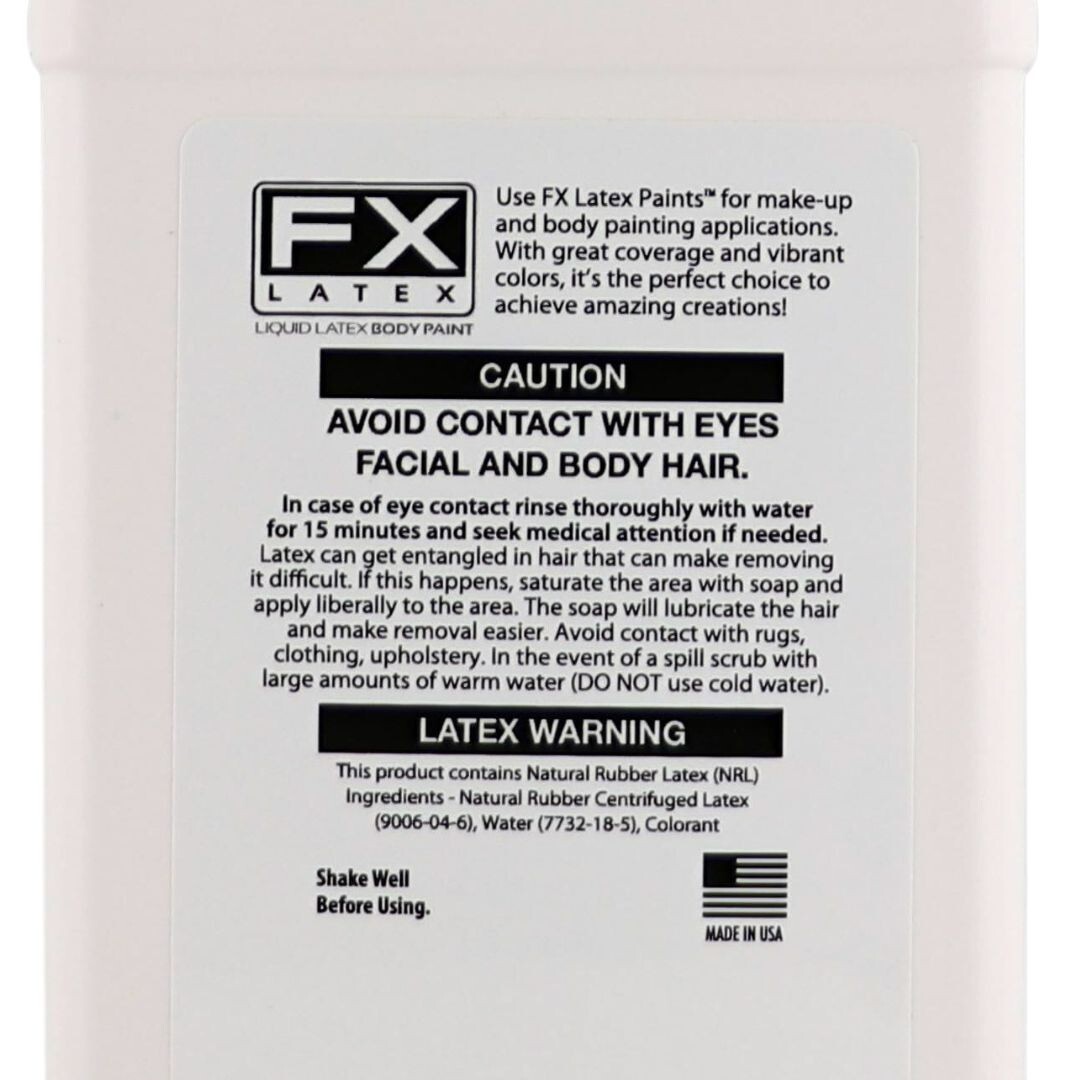 FX Latex Fluorescent White - 16 oz - Face and Body Paint GLOWS UNDER BLACKLIGHT!