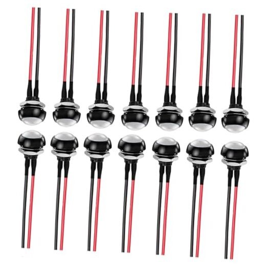 14Pcs White Momentary Push Button Switch 12mm 12mm White Momentary AC 250V 1A