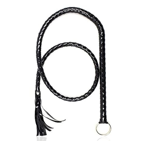 CALIDAKA Handmade Black Faux Leather Whip - Equestrian & Cosplay Accessory