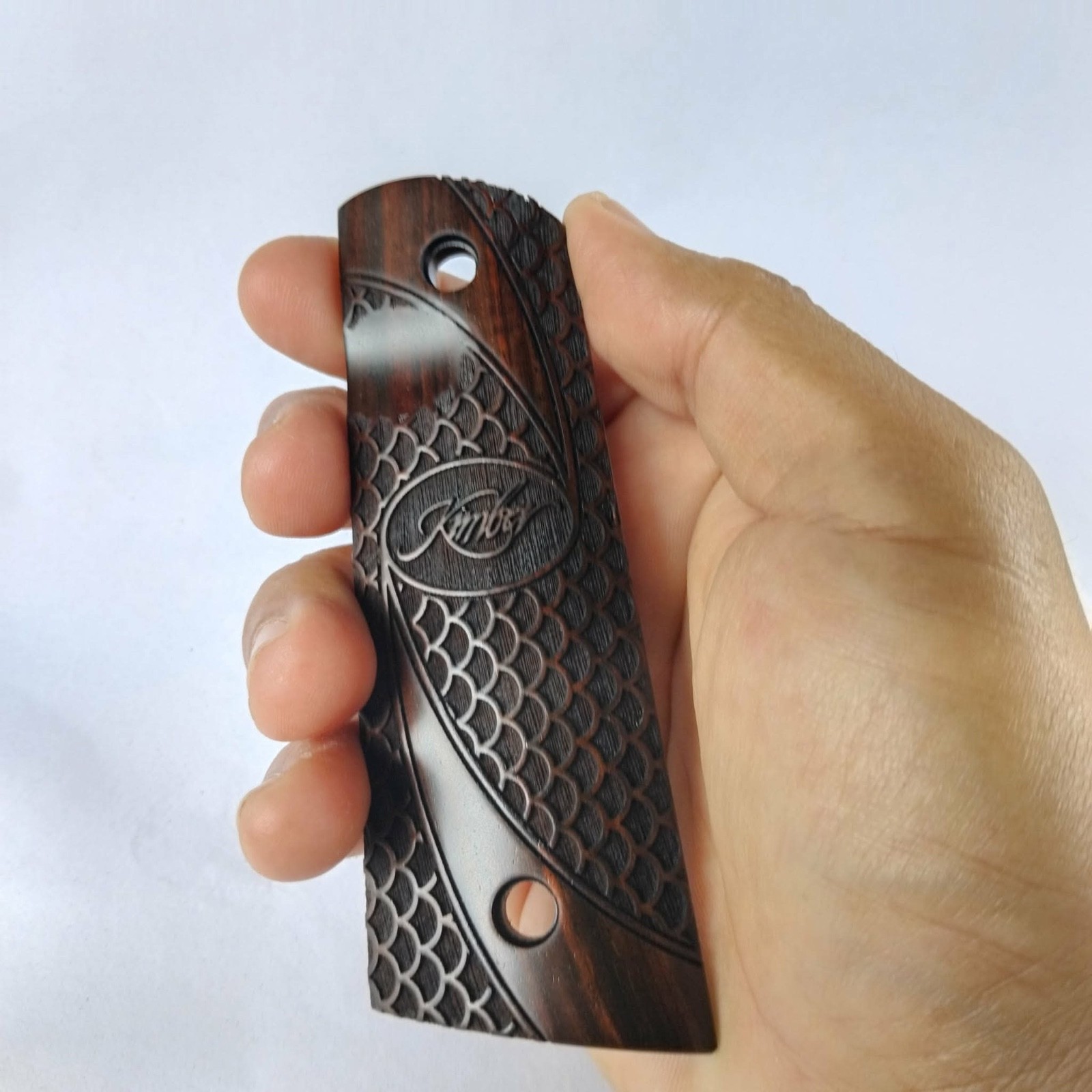 Grip for KIMBER 1911 Full size Thumb position THAI Ebony heartwood Gun Handcraft