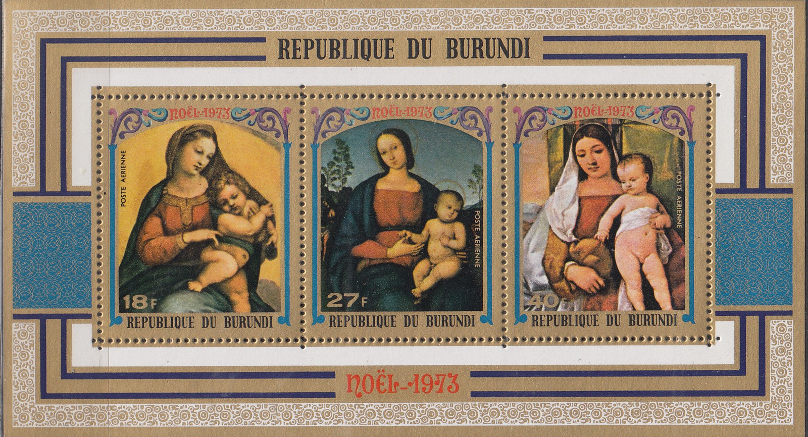 W BURUNDI C195a CHRISTMAS PAINTINGS
