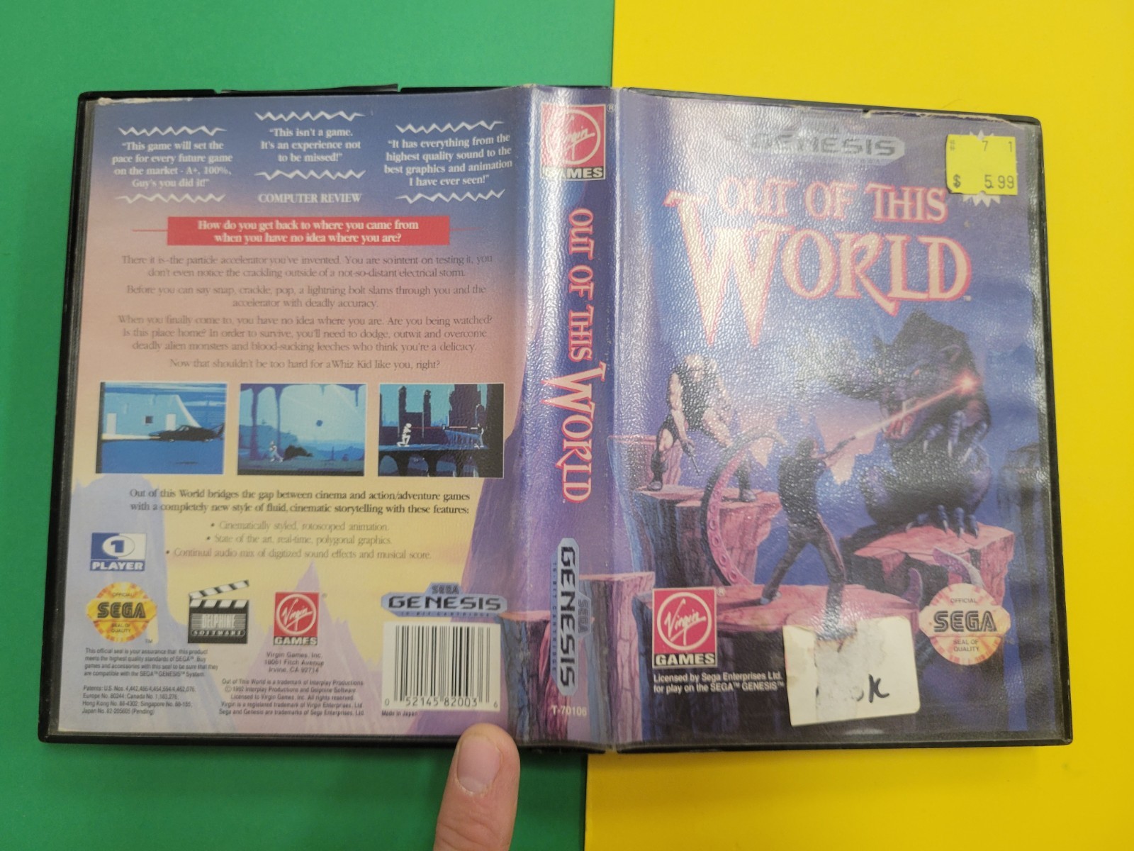 Out of This World (Sega Genesis, 1994) Case Only