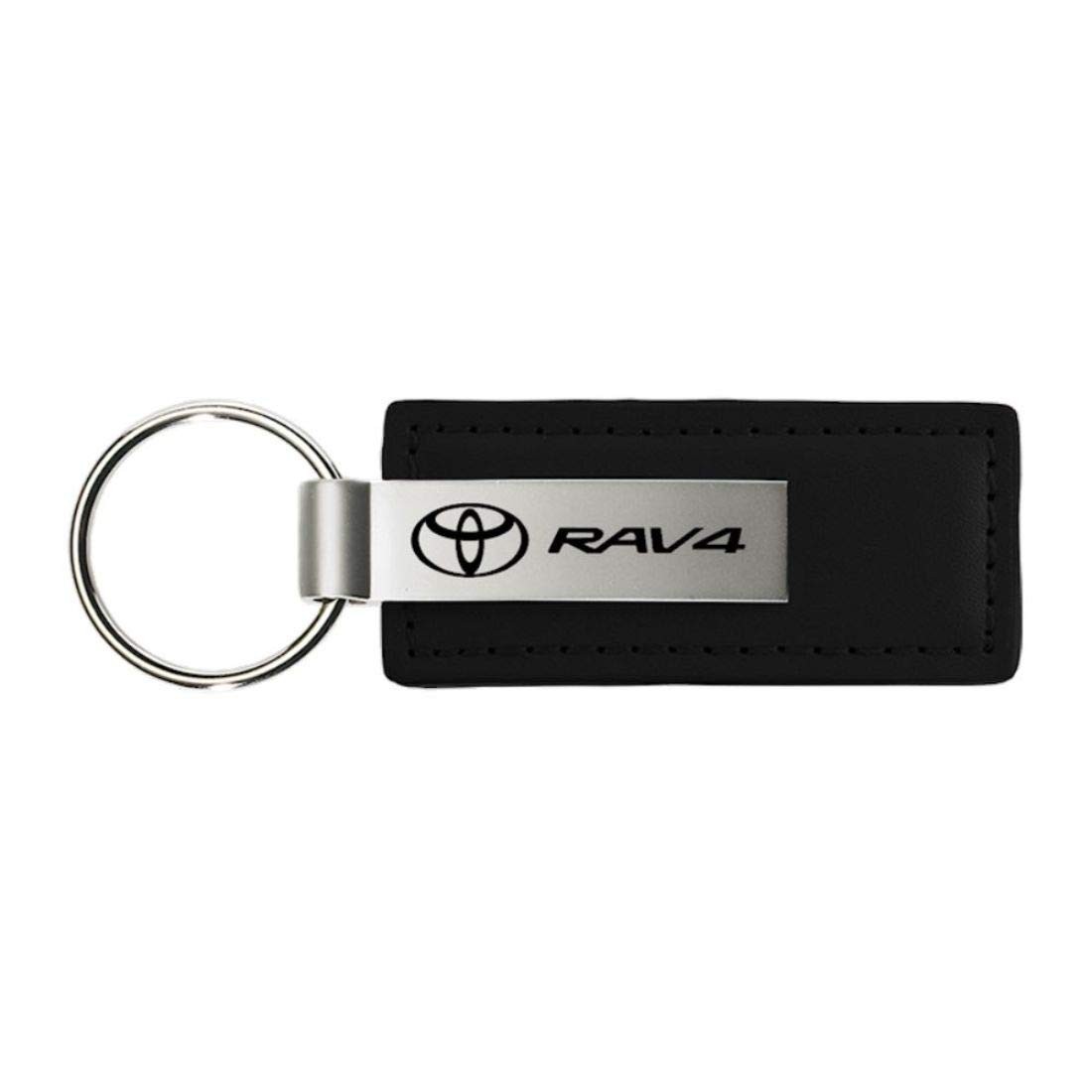 Au-TOMOTIVE GOLD Rav4 Black Leather Key Fob Keychain Standard,