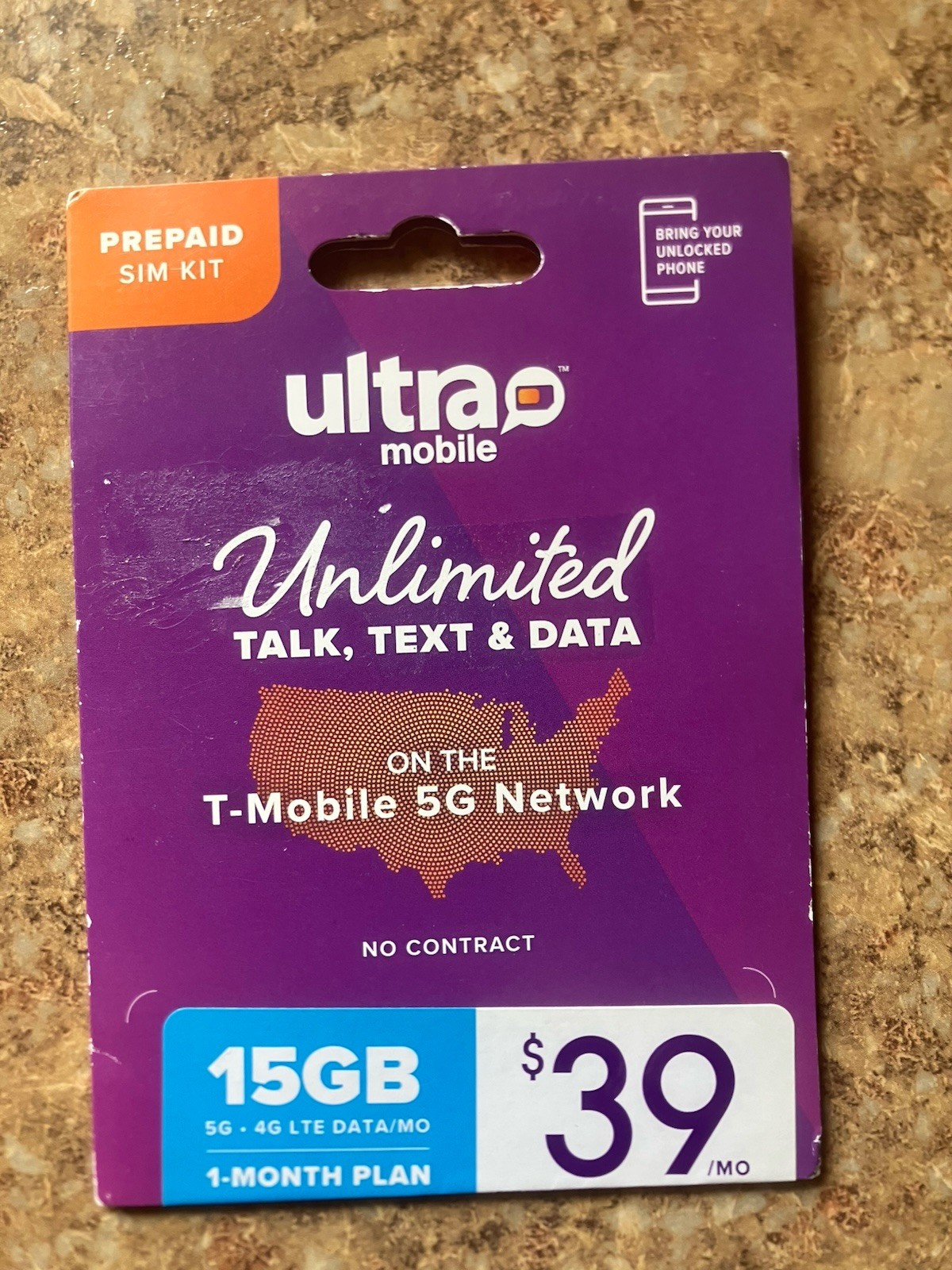 Ultra Mobile 1-Month 15GB Plan SIM Kit