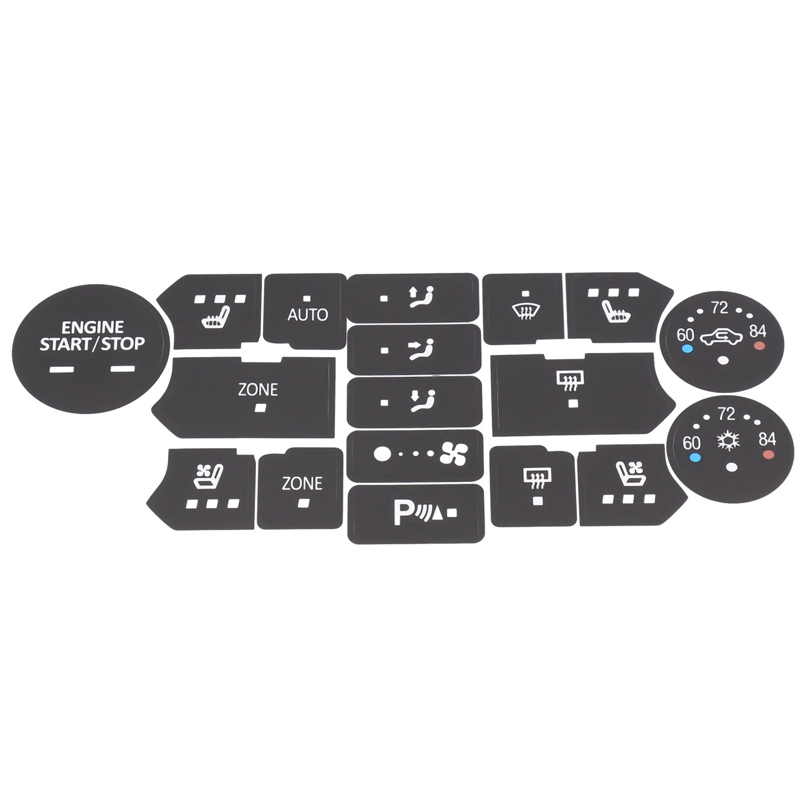 Button Repair Decals Climate Control Radio Stickers For SAAB 3rd Gen 9-5NG 9-4X