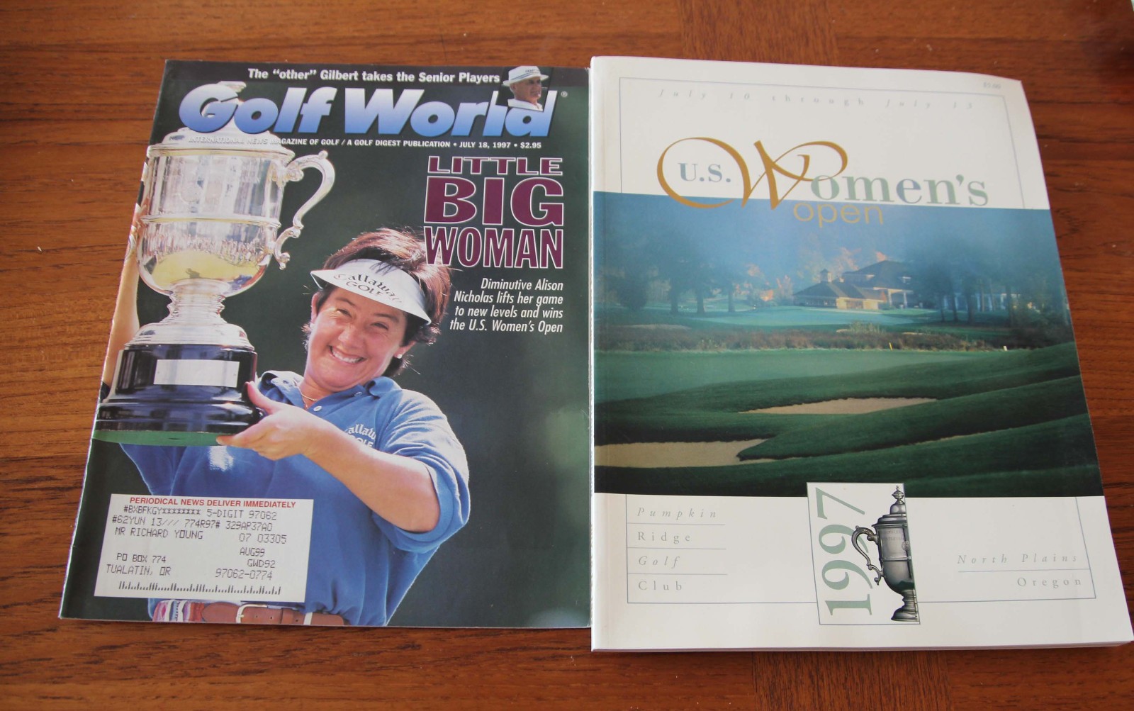 US Women's Open 1997 Program and Golf World - Winner Alison Nicholas