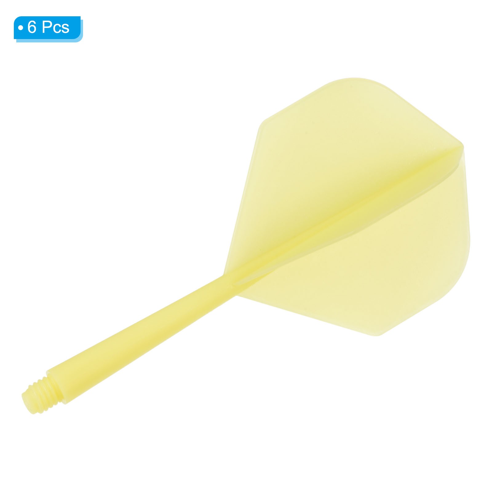 Integrated Dart Shaft & Flights, 6 Pack Lightweight Dart Flight Set, Yellow