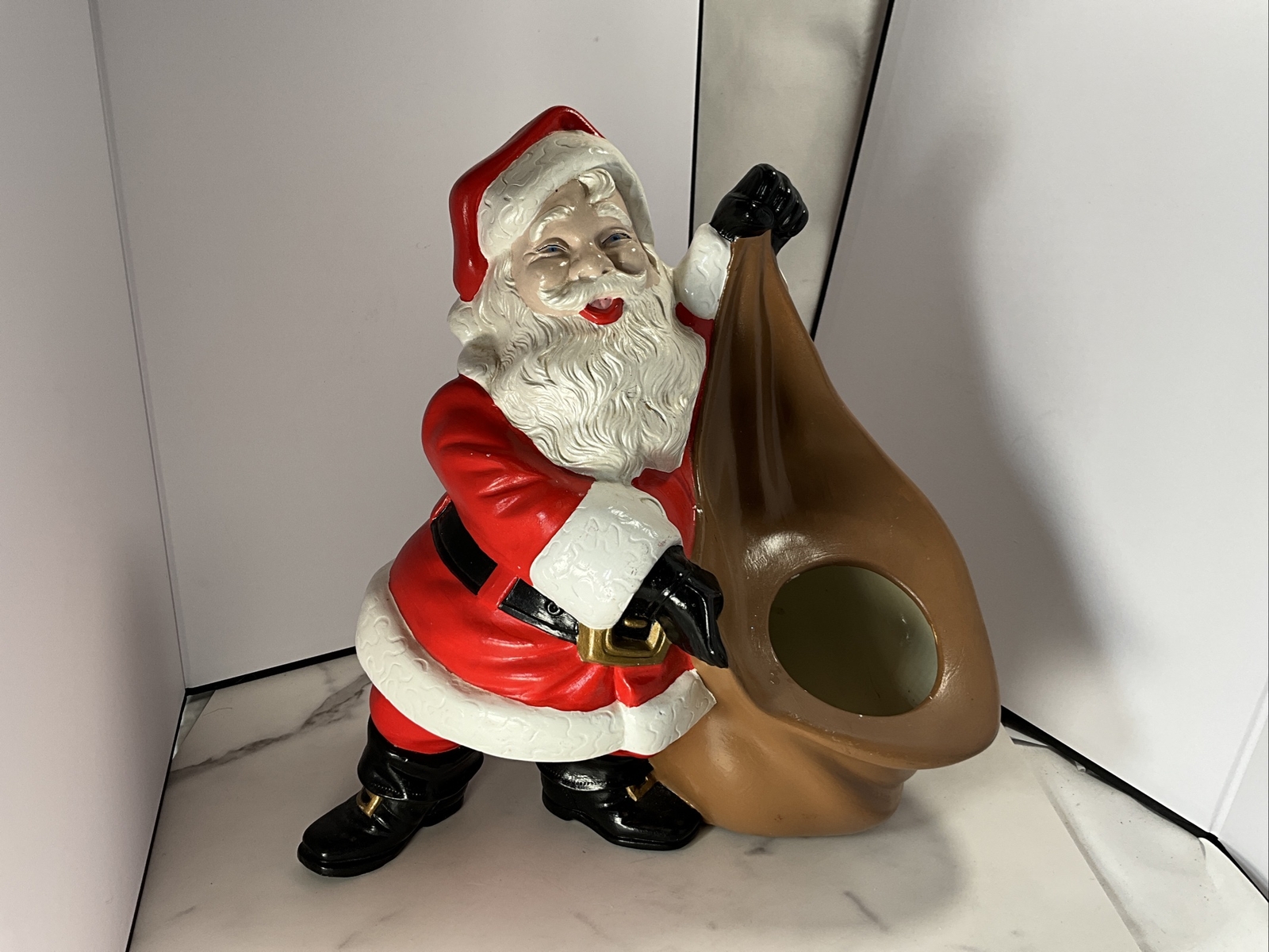 Vintage 1970 Byron Ceramic Santa Planter