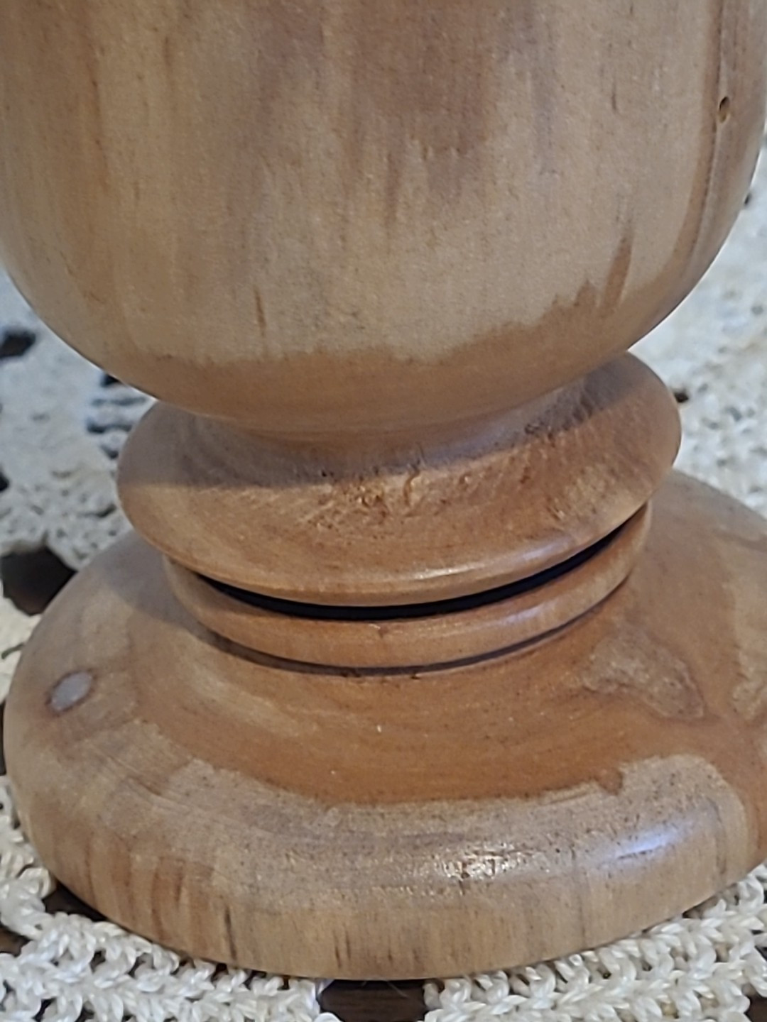 Trinket Box Hand Turned signed Spiral Top Two Pieces