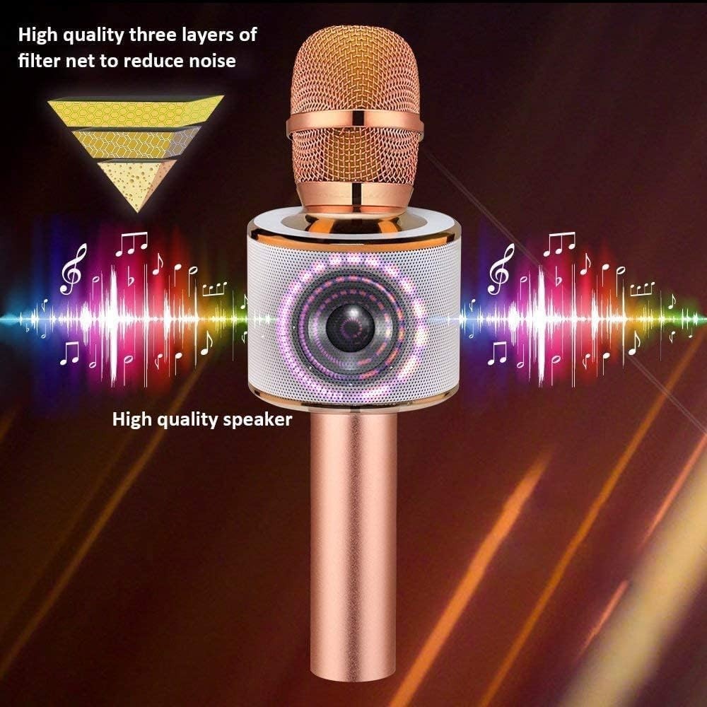 Bluetooth Karaoke Microphone for Home Parties - Unidirectional Handheld Design