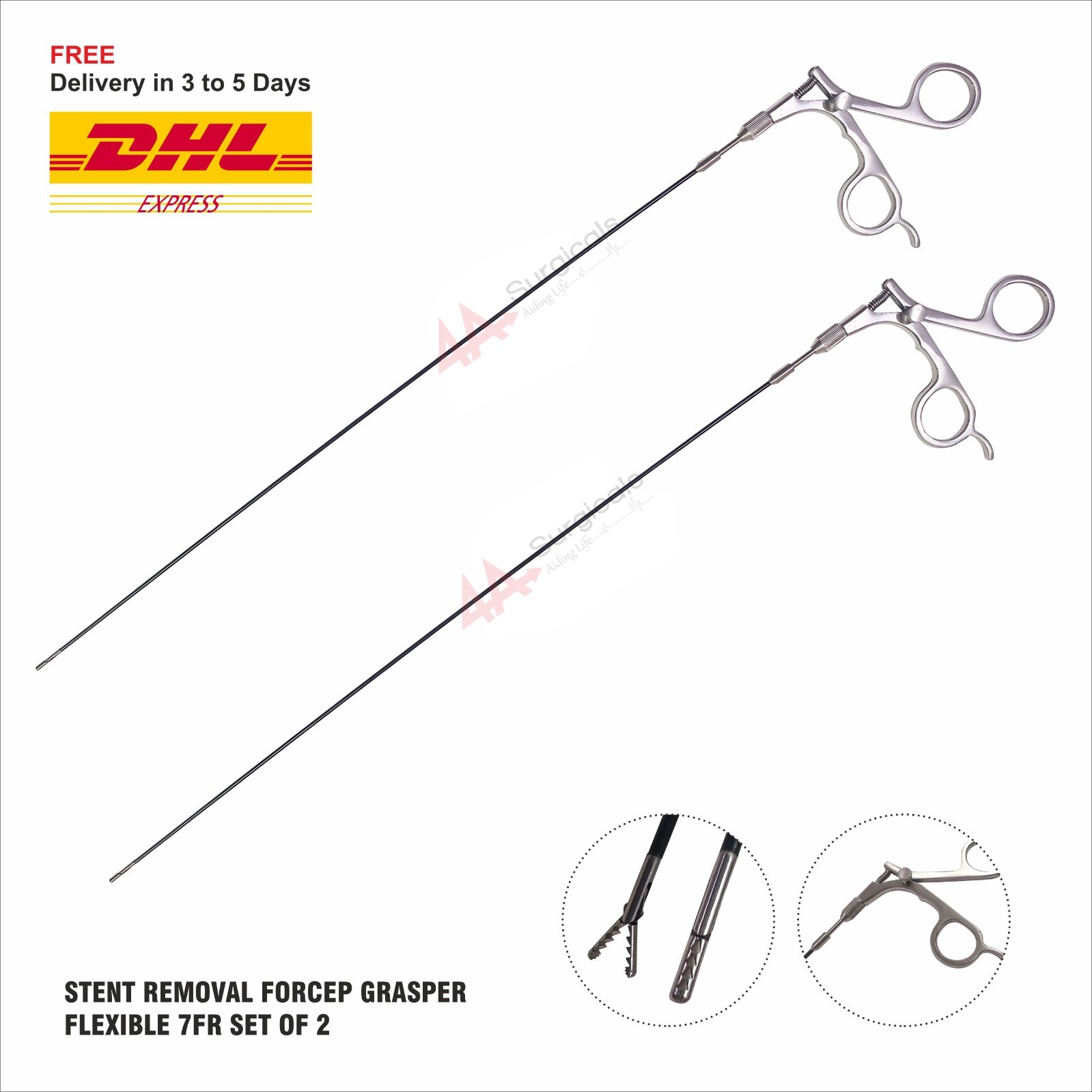4A Stent Removal Forcep Grasper Flexible 7fr Set of 2