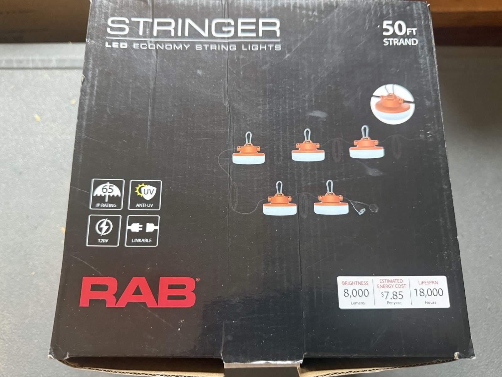 RAB Stringer led String Lights 50ft