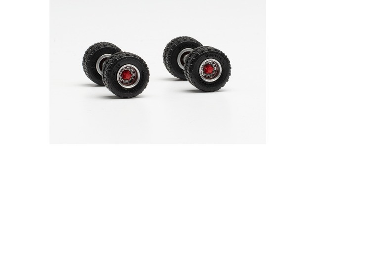 Steel Rim Off-Road Trailer Tires 11mm 1:87 HO Plastic Herpa 26079